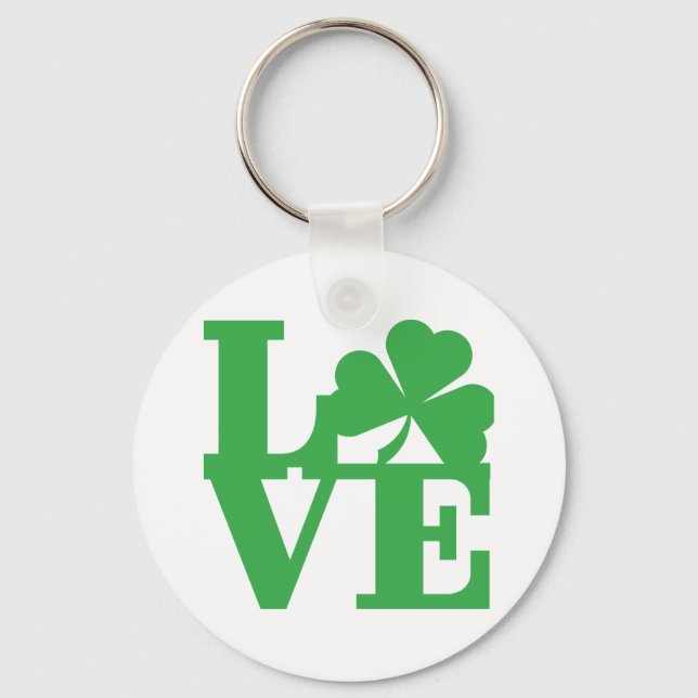 LOVE and Shamrocks Key Ring (Front)