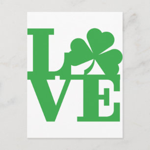 LOVE and Shamrocks Postcard