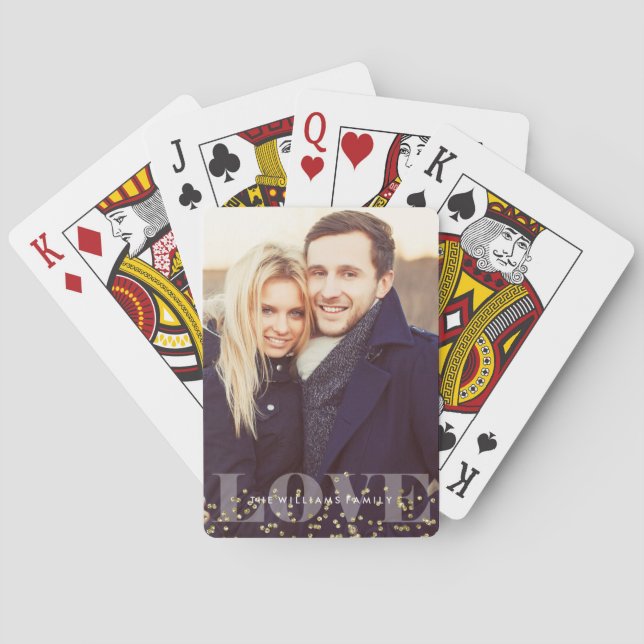 Love and Sparkles Photo Playing Cards (Back)