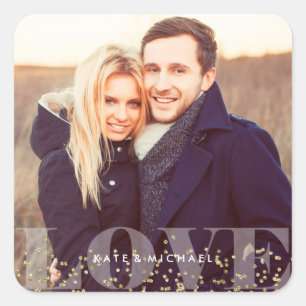 Love and Sparkles Photo Square Sticker