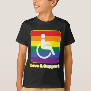 Love and Support rainbow person with disability wh T-Shirt