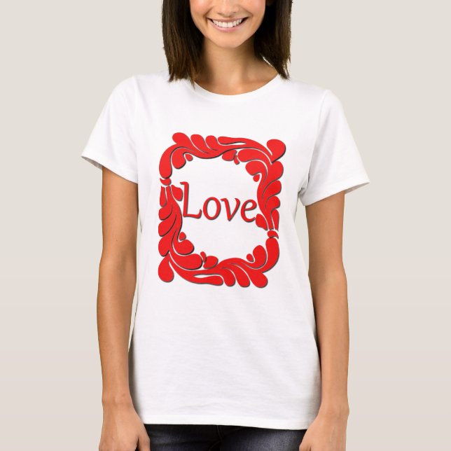 Love and Swirled Border Shirt (Front)
