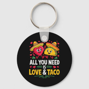 Love And Taco Sombrero Outfit Funny Mexican Cinco Key Ring