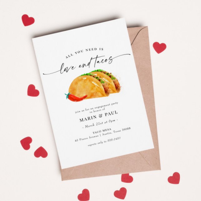 Love and Tacos Engagement Party Invitation (Creator Uploaded)