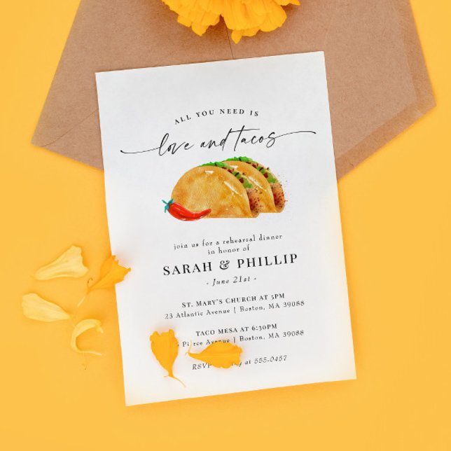 Love and Tacos Rehearsal Dinner Invitation (Creator Uploaded)