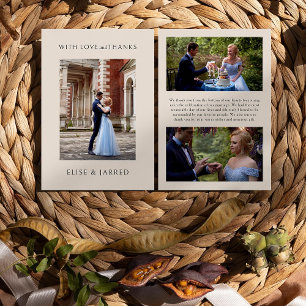 Love and thanks 3x Wedding Photo Elegant Thank You Card