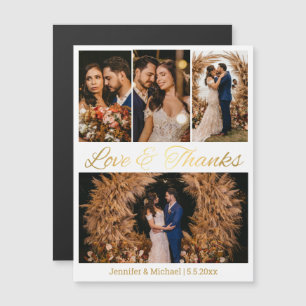love and thanks 4 photos collage wedding magnet