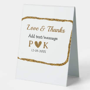 Love and thanks add couple name golden black weddi