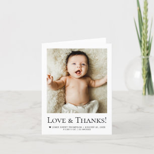 Love and Thanks Baby Photo Birth announcement