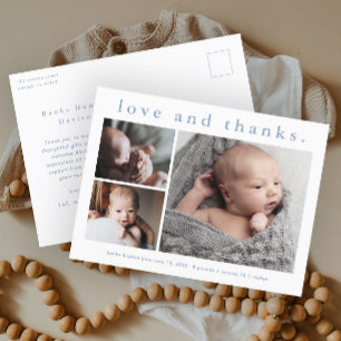 Love and Thanks Baby Photo Birth Announcement Postcard