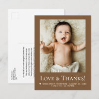Love and Thanks Baby Photo Earth-tone Birth Stats