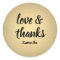 Love and Thanks Black and Gold Faux Foil Thank You
