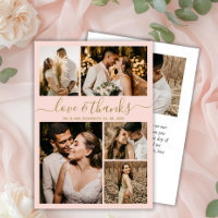 Love and Thanks Blush Photo Collage Wedding