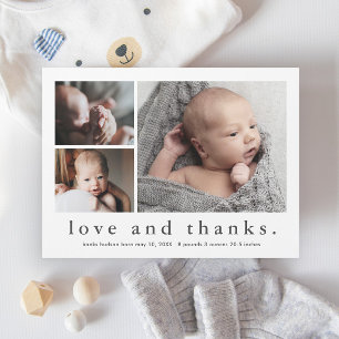 Love and Thanks Budget Photo Baby Thank You Card