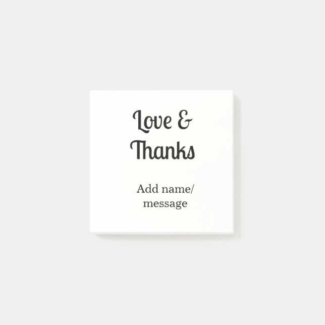 Love and thanks business name text message post-it notes (Front)