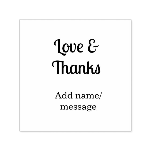 Love and thanks business name text message self-inking stamp (Design)