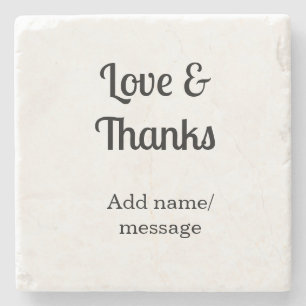 Love and thanks business name text message stone coaster