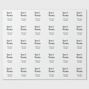 Love and thanks business name text message wrapping paper