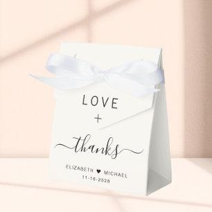 Love And Thanks Cream Wedding Favour Box