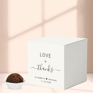 Love And Thanks Cream Wedding Favour Box