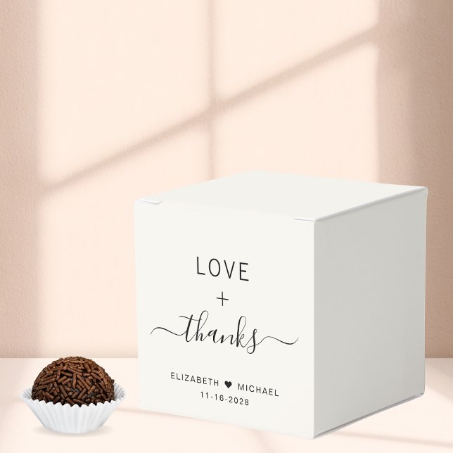Love And Thanks Cream Wedding Favour Box (Creator Uploaded)