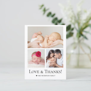 Love and Thanks Custom photo Baby girl Shower Postcard