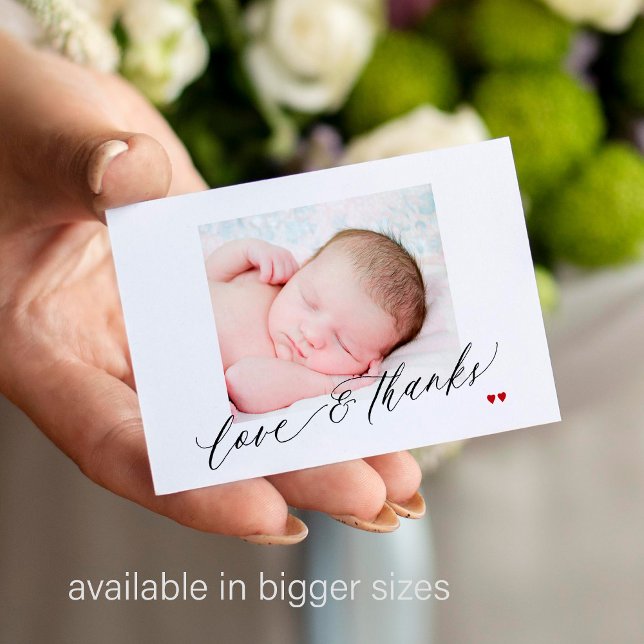 Love and thanks custom photo baby shower thank you card (Creator Uploaded)