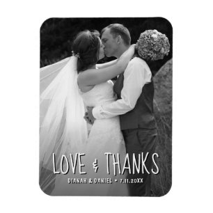 Love And Thanks Custom Wedding Thank You Photo Magnet