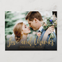 Love And Thanks Cute Photo Wedding Thank You
