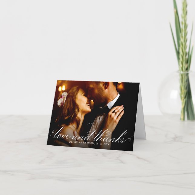 Love And Thanks Elegant Wedding Thank You Photo (Front)
