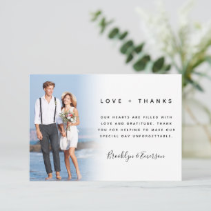 Love and Thanks Faded Photo Wedding  Thank You Card