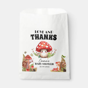 Love and Thanks Fungi Mushroom Moth Baby Shower Favour Bags