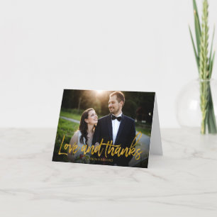 Love And Thanks Gold Foil Wedding Thank You Photo