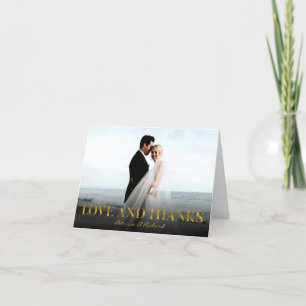 Love And Thanks Gold Foil Wedding Thank You Photo