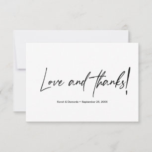 Love and Thanks Handlettering Custom Photo Wedding Thank You Card