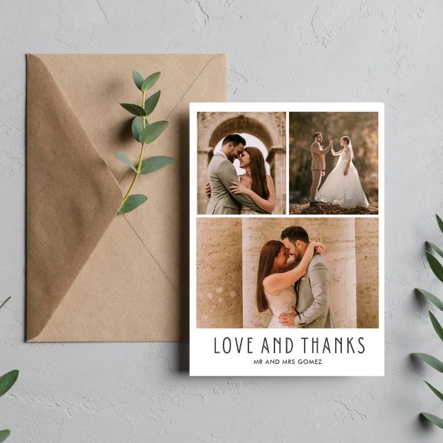 Love and Thanks Modern Photo Thank You  Card (Creator Uploaded)