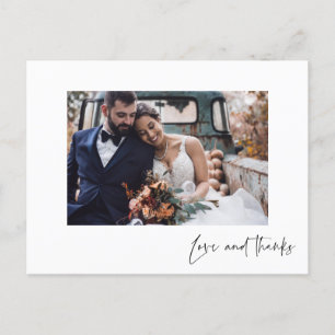 Love and Thanks Modern Photo Thank You Postcard