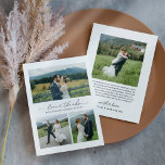 Love and Thanks Modern Wedding Photo Collage Thank You Card<br><div class="desc">Flat vertical wedding thank you photo cards feature modern and minimal black script "Love and Thanks" text with cute heart accent, monogram of the bride and groom couple's names, along with a simple collage of 3 photos on the front. Space for an additional photo and custom thank you message that...</div>