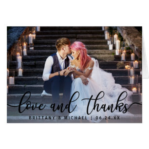 Love and Thanks   Modern Wedding Photo Fold