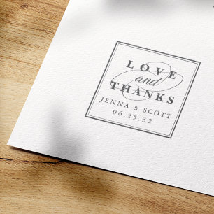 Love and Thanks   Personalised Wedding Self-inking Stamp