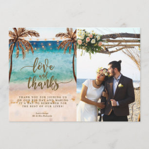 love and thanks photo card beach tropical
