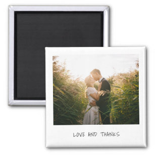 Love and Thanks Photo Casual Handwriting Wedding Magnet