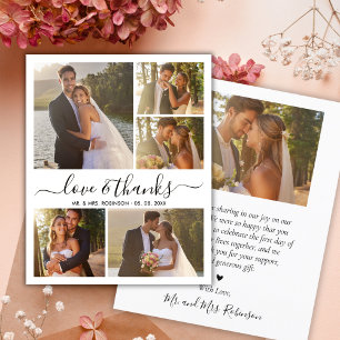 Love and Thanks Photo Collage Wedding Thank You 