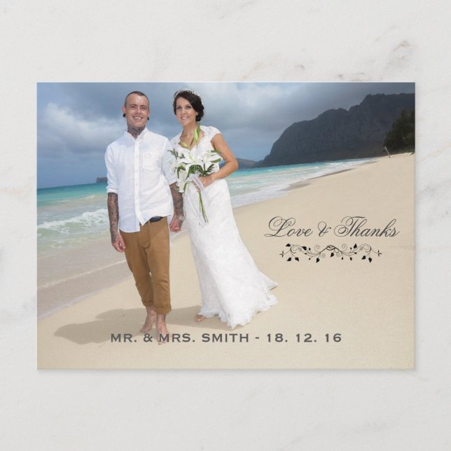 Love and Thanks Photo Postcard (Front)