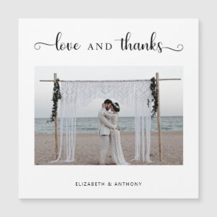 Love and Thanks Photo Wedding Simple Elegant Chic