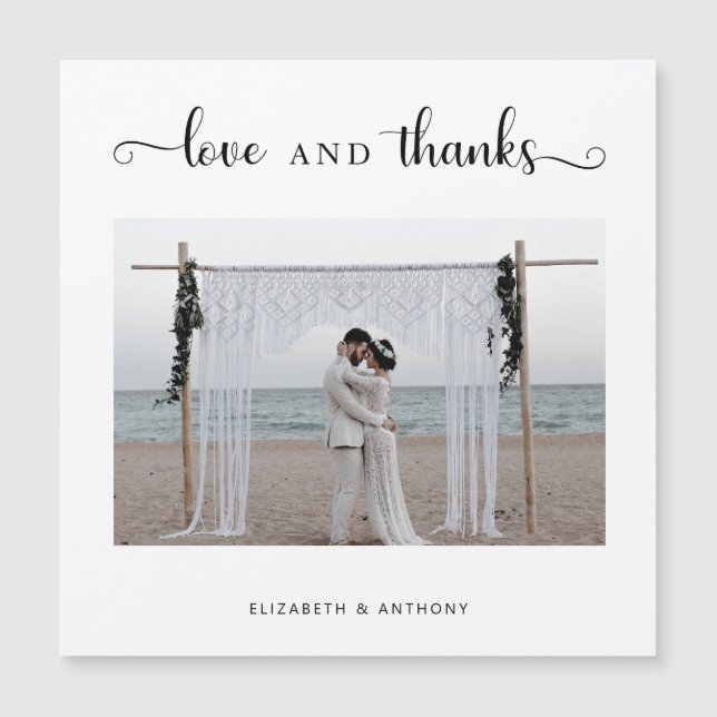 Love and Thanks Photo Wedding Simple Elegant Chic (Front)