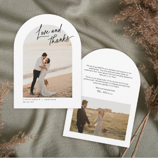 Love and Thanks Photo Wedding Thank You Card