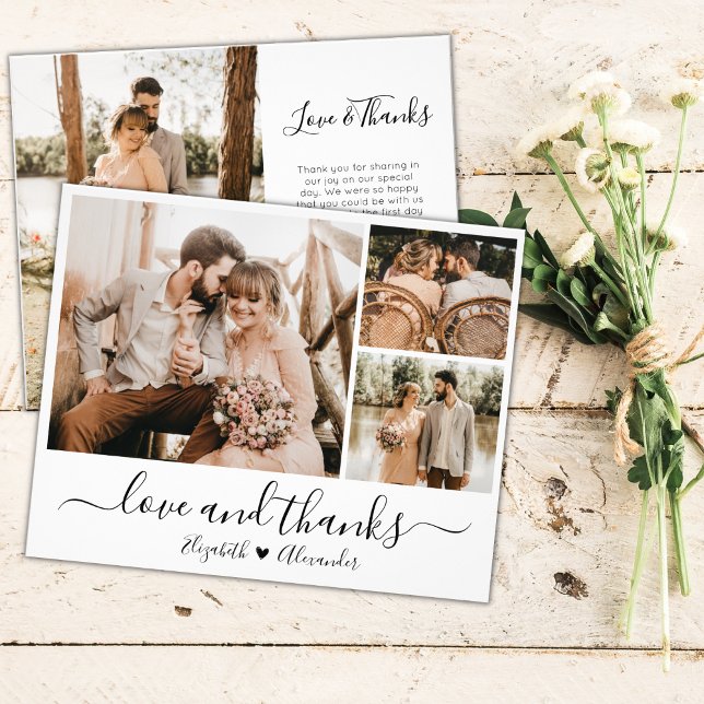 Love and Thanks Photo Wedding Thank You Card (Creator Uploaded)