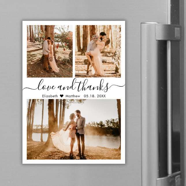 Love and Thanks Photo Wedding Thank You Magnet (Creator Uploaded)