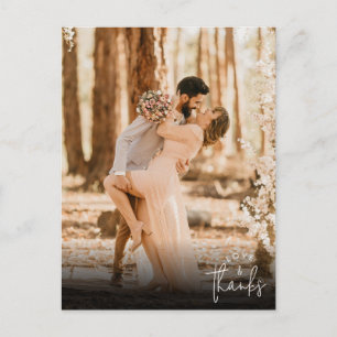 Love and Thanks Photo Wedding Thank You Postcard